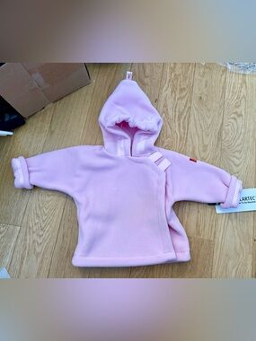 Widgeon Pink Hooded Fleece Wrap Jacket 6-12M
